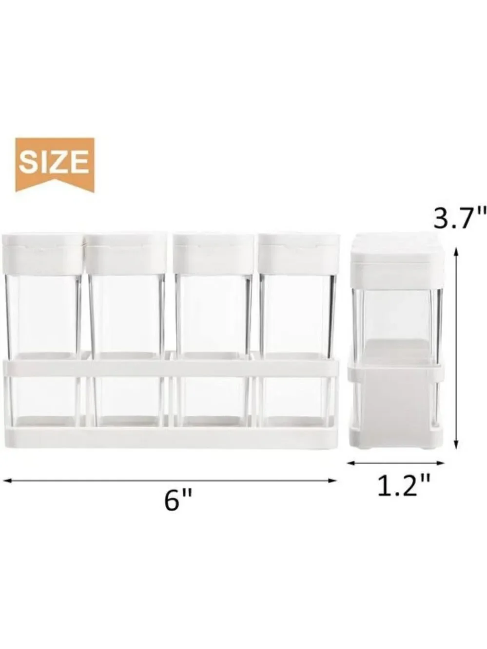 Set of 12 plastic spice shaker jars with lids seasoning containers kitchen stora